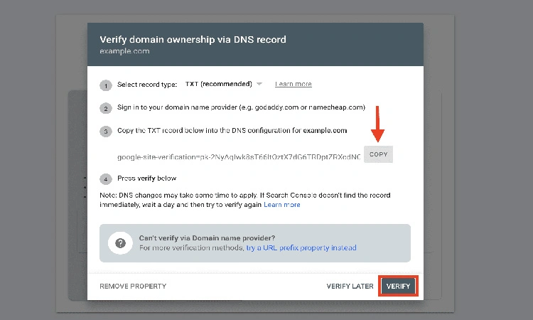 نصب سرچ کنسول با روش Domain